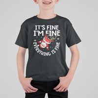 Funny Christmas Santa T Shirt For Kid It's Fine I'm Fine Everything Is Fine - Wonder Print Shop