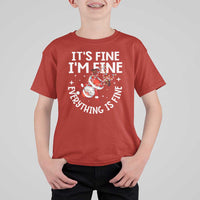 Funny Christmas Santa T Shirt For Kid It's Fine I'm Fine Everything Is Fine - Wonder Print Shop