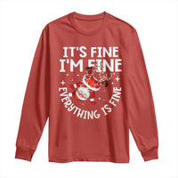 Funny Christmas Santa Long Sleeve Shirt It's Fine I'm Fine Everything Is Fine