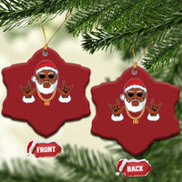 Funny Santa Christmas Ornament Black Hip Hop Santa African American Santa Rapper Fan Gift - Wonder Print Shop