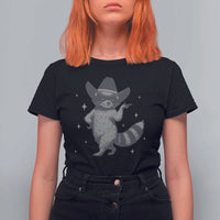 Vintage Raccoon Cowboy T Shirt For Women Cowgirl Trash Panda Western Country - Wonder Print Shop