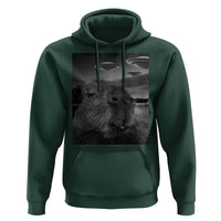 Funny Graphic Capybara Selfie with UFOs Weird Hoodie