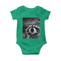 Funny Graphic Racoon Selfie with UFOs Weird Baby Onesie