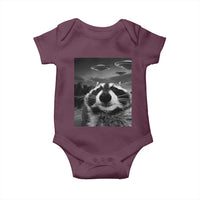 Funny Graphic Racoon Selfie with UFOs Weird Baby Onesie