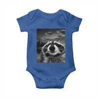 Funny Graphic Racoon Selfie with UFOs Weird Baby Onesie