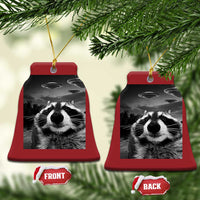 Funny Graphic Racoon Selfie with UFOs Weird Christmas Ornament - Wonder Print Shop