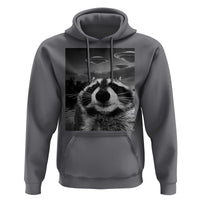 Funny Graphic Racoon Selfie with UFOs Weird Hoodie Funny Graphic Racoon Selfie with UFOs Weird