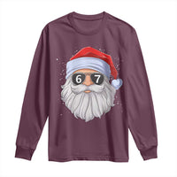 Six Seven 67 Christmas Meme Long Sleeve Shirt Funny Brainrot Santa Claus Gen Alpha Slang - Wonder Print Shop