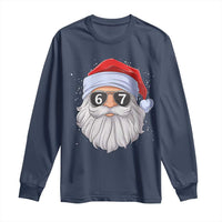 Six Seven 67 Christmas Meme Long Sleeve Shirt Funny Brainrot Santa Claus Gen Alpha Slang - Wonder Print Shop