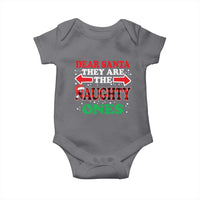 Dear Santa They Naughty Ones Baby Onesie Christmas Red Plaid Pajamas PJ Xmas Gifts - Wonder Print Shop