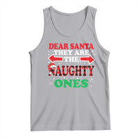 Dear Santa They Naughty Ones Tank Top Christmas Red Plaid Pajamas PJ Xmas Gifts - Wonder Print Shop