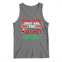 Dear Santa They Naughty Ones Tank Top Christmas Red Plaid Pajamas PJ Xmas Gifts - Wonder Print Shop