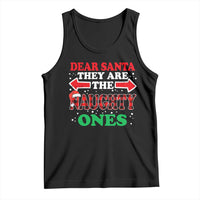 Dear Santa They Naughty Ones Tank Top Christmas Red Plaid Pajamas PJ Xmas Gifts - Wonder Print Shop