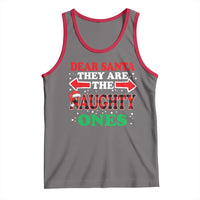 Dear Santa They Naughty Ones Tank Top Christmas Red Plaid Pajamas PJ Xmas Gifts - Wonder Print Shop