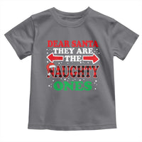 Dear Santa They Naughty Ones Toddler T Shirt Christmas Red Plaid Pajamas PJ Xmas Gifts - Wonder Print Shop