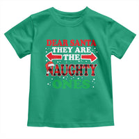 Dear Santa They Naughty Ones Toddler T Shirt Christmas Red Plaid Pajamas PJ Xmas Gifts - Wonder Print Shop