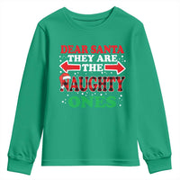 Dear Santa They Naughty Ones Youth Sweatshirt Christmas Red Plaid Pajamas PJ Xmas Gifts - Wonder Print Shop