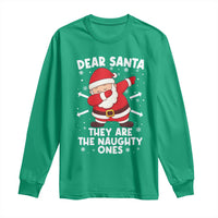 Dear Santa They Naughty Ones Long Sleeve Shirt Dabbing Santa Christmas Pajamas PJ Xmas Gifts - Wonder Print Shop