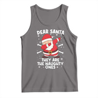 Dear Santa They Naughty Ones Tank Top Dabbing Santa Christmas Pajamas PJ Xmas Gifts - Wonder Print Shop