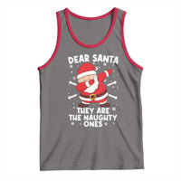 Dear Santa They Naughty Ones Tank Top Dabbing Santa Christmas Pajamas PJ Xmas Gifts - Wonder Print Shop