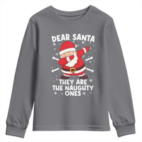 Dear Santa They Naughty Ones Youth Sweatshirt Dabbing Santa Christmas Pajamas PJ Xmas Gifts - Wonder Print Shop