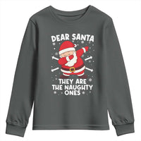 Dear Santa They Naughty Ones Youth Sweatshirt Dabbing Santa Christmas Pajamas PJ Xmas Gifts - Wonder Print Shop