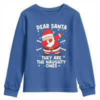 Dear Santa They Naughty Ones Youth Sweatshirt Dabbing Santa Christmas Pajamas PJ Xmas Gifts - Wonder Print Shop
