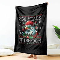 250 Years Of Freedom Christmas Throw Blanket 250th Anniversary USA Eagle Ugly Xmas - Wonder Print Shop