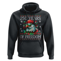 250 Years Of Freedom Christmas Hoodie 250th Anniversary USA Eagle Ugly Xmas - Wonder Print Shop