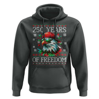 250 Years Of Freedom Christmas Hoodie 250th Anniversary USA Eagle Ugly Xmas - Wonder Print Shop