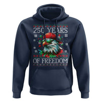 250 Years Of Freedom Christmas Hoodie 250th Anniversary USA Eagle Ugly Xmas - Wonder Print Shop