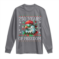 250 Years Of Freedom Christmas Long Sleeve Shirt 250th Anniversary USA Eagle Ugly Xmas - Wonder Print Shop