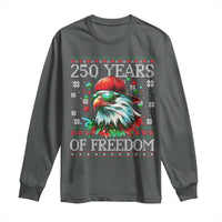 250 Years Of Freedom Christmas Long Sleeve Shirt 250th Anniversary USA Eagle Ugly Xmas - Wonder Print Shop