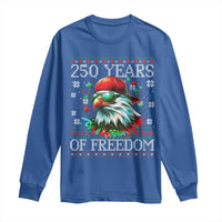 250 Years Of Freedom Christmas Long Sleeve Shirt 250th Anniversary USA Eagle Ugly Xmas - Wonder Print Shop