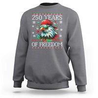 250 Years Of Freedom Christmas Sweatshirt 250th Anniversary USA Eagle Ugly Xmas - Wonder Print Shop