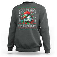 250 Years Of Freedom Christmas Sweatshirt 250th Anniversary USA Eagle Ugly Xmas - Wonder Print Shop