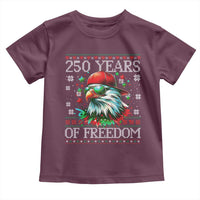 250 Years Of Freedom Christmas Toddler T Shirt 250th Anniversary USA Eagle Ugly Xmas - Wonder Print Shop