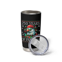 250 Years Of Freedom Christmas Tumbler Cup 250th Anniversary USA Eagle Ugly Xmas - Wonder Print Shop