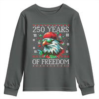 250 Years Of Freedom Christmas Youth Sweatshirt 250th Anniversary USA Eagle Ugly Xmas - Wonder Print Shop