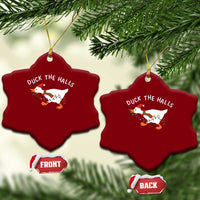 Funny Christmas Silly Goose Ceramic Ornament Funny Duck the Halls - Wonder Print Shop