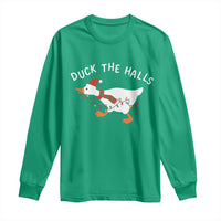 Funny Christmas Silly Goose Long Sleeve Shirt Funny Duck the Halls - Wonder Print Shop
