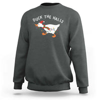 Funny Christmas Silly Goose Sweatshirt Funny Duck the Halls - Wonder Print Shop