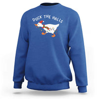 Funny Christmas Silly Goose Sweatshirt Funny Duck the Halls - Wonder Print Shop