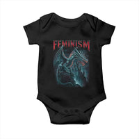Feminism Dragon Baby Onesie Retro Vintage Gothic Fantasy Castle Feminist Empowerment - Wonder Print Shop
