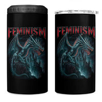 Feminism Dragon 4 in 1 Can Cooler Tumbler Retro Vintage Gothic Fantasy Castle Feminist Empowerment - Wonder Print Shop