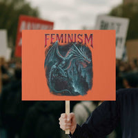 Feminism Dragon Protest Sign Retro Vintage Gothic Fantasy Castle Feminist Empowerment - Wonder Print Shop