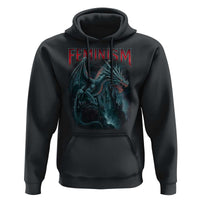 Feminism Dragon Hoodie Retro Vintage Gothic Fantasy Castle Feminist Empowerment - Wonder Print Shop