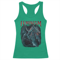 Feminism Dragon Racerback Tank Top Retro Vintage Gothic Fantasy Castle Feminist Empowerment - Wonder Print Shop