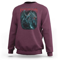 Feminism Dragon Sweatshirt Retro Vintage Gothic Fantasy Castle Feminist Empowerment - Wonder Print Shop