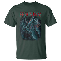 Feminism Dragon T Shirt Retro Vintage Gothic Fantasy Castle Feminist Empowerment - Wonder Print Shop